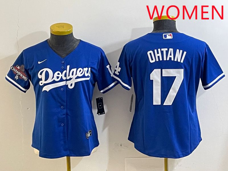 Women Los Angeles Dodgers 17 Ohtani Blue Game 2025 Nike MLB Jersey style 3181